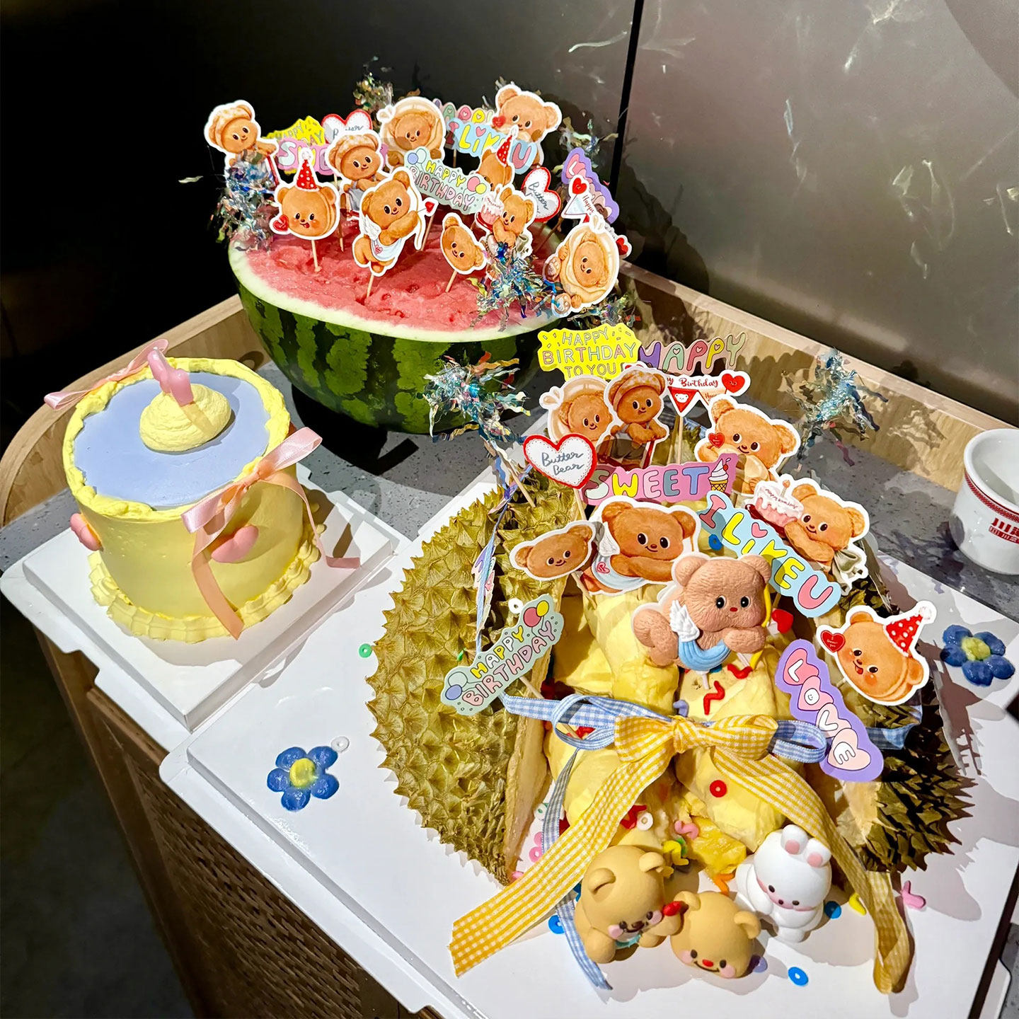 夏季爆款黄油小熊插件插牌DIY榴莲甜品装饰西瓜可爱小熊小兔摆件,节庆用品/礼品,蛋糕/烘焙装饰用品,淘宝优惠券,粉丝福利购,淘宝优惠卷