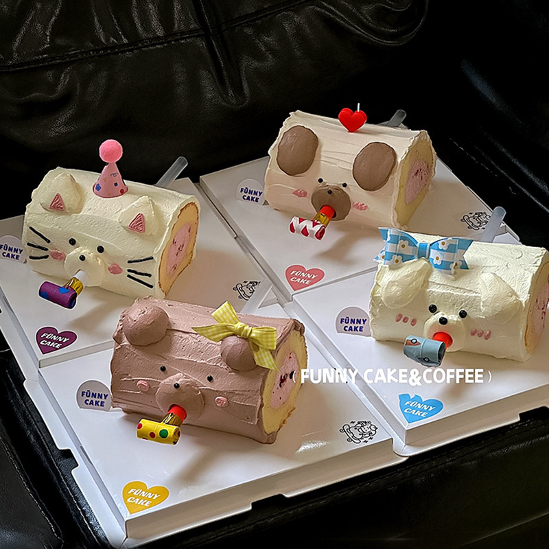 可爱ins风小动物造型口哨蛋糕卷61儿童节吹吹乐毛巾卷迷你帽插件,节庆用品/礼品,蛋糕/烘焙装饰用品,淘宝优惠券,粉丝福利购,淘宝优惠卷