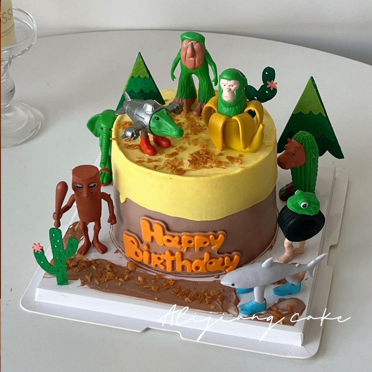 网红卡通山海经儿童蛋糕装饰仙人掌小树插件穿鞋鲨鱼木棍人摆件,节庆用品/礼品,蛋糕/烘焙装饰用品,淘宝优惠券,粉丝福利购,淘宝优惠卷