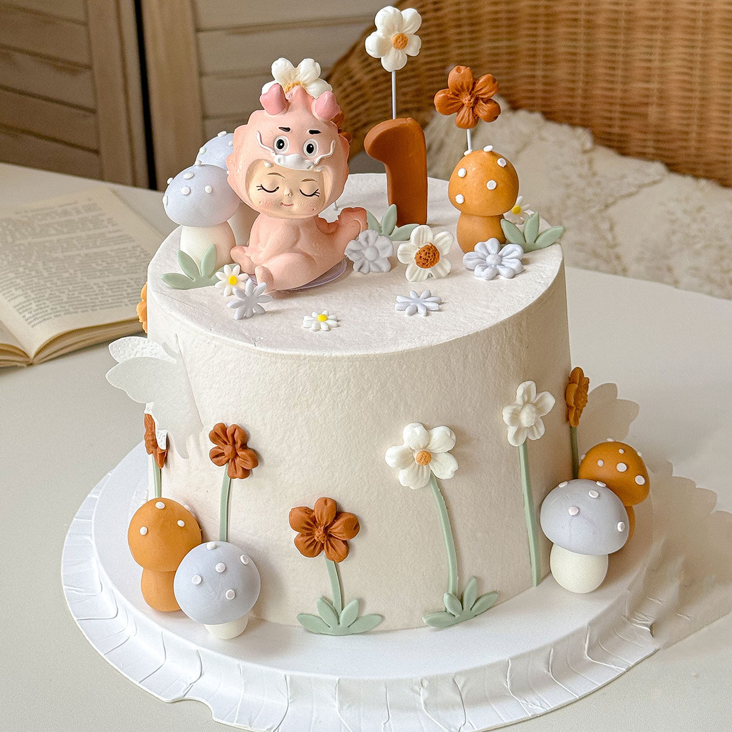简约ins风龙宝宝生日蛋糕装饰Q版龙摆件花朵蘑菇蝴蝶糯米纸配件,节庆用品/礼品,蛋糕/烘焙装饰用品,淘宝优惠券,粉丝福利购,淘宝优惠卷