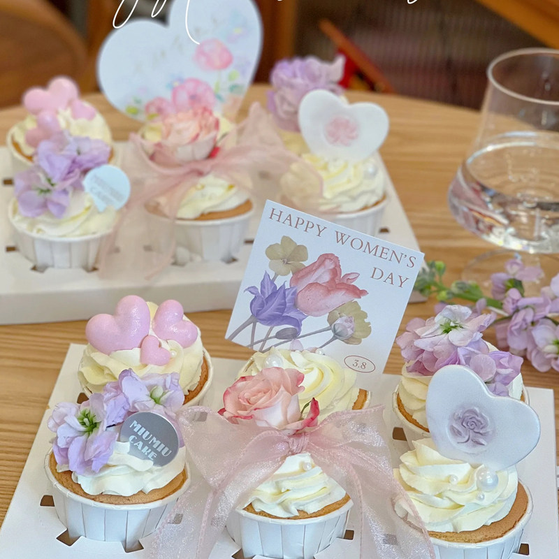 3.8女神节妇女节diy纸杯蛋糕装饰郁金香节日卡片插件马芬杯包装盒,节庆用品/礼品,蛋糕/烘焙装饰用品,淘宝优惠券,粉丝福利购,淘宝优惠卷