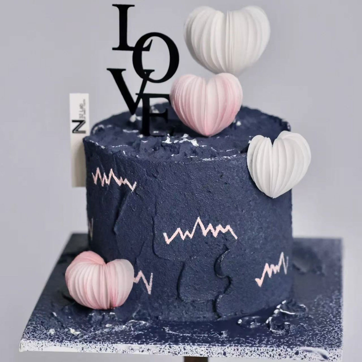 七夕情人节爱心泡泡喷砂蛋糕装饰