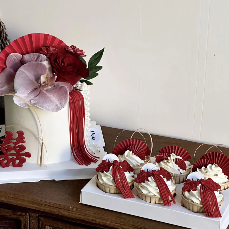 新中式结婚订婚蛋糕装饰