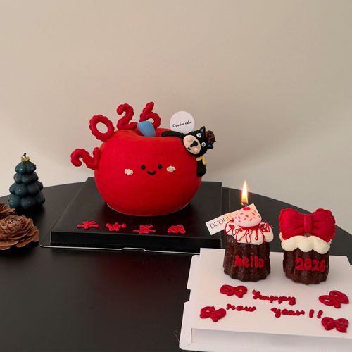 2026新年跨年慕斯苹果可露丽蛋糕