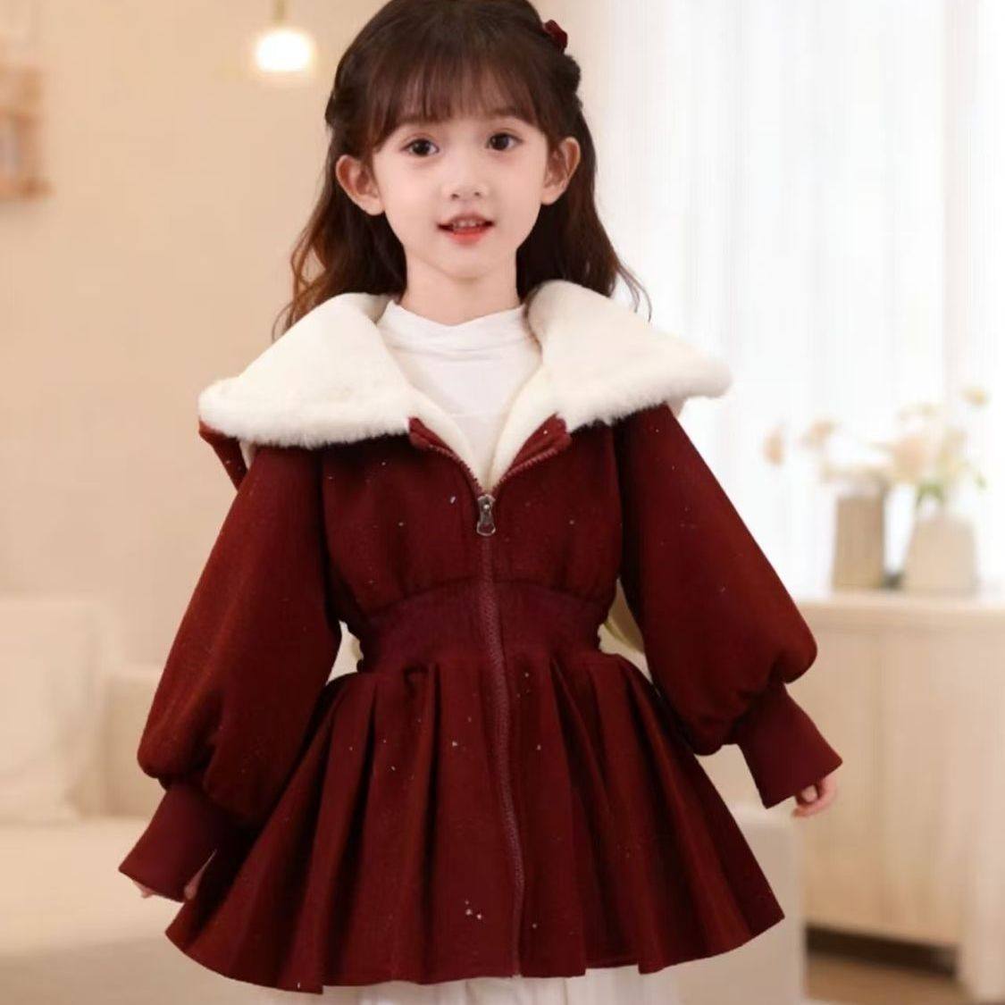 女童过年服红色外套冬季2026新款加绒加厚连帽中长款修身保暖上衣,童装/婴儿装/亲子装,普通外套,淘宝优惠券,粉丝福利购,淘宝优惠卷