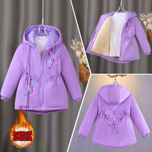 女童冬款加厚棉衣外套2025新款女孩时尚保暖加绒棉服女宝冬天棉袄