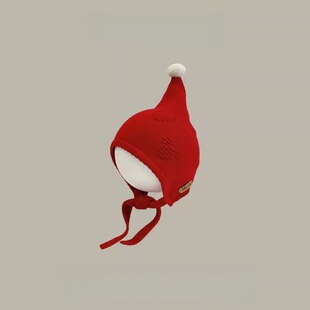 韩国宝宝帽子冬季新年ins红色男童女童婴幼儿婴儿儿童毛线帽