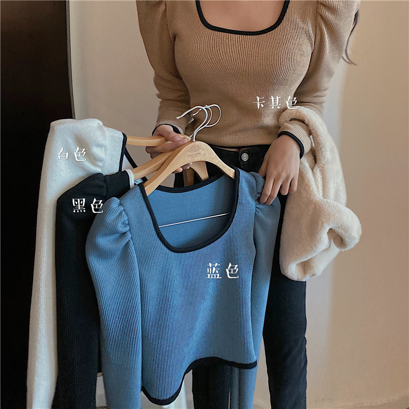 Women's bubble sleeve thin top