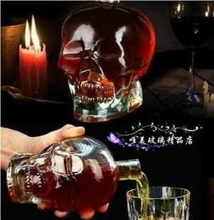 创意骷髅酒瓶 欧式伏加特酒瓶 玻璃密封个性红酒瓶 葡萄酒玻璃瓶