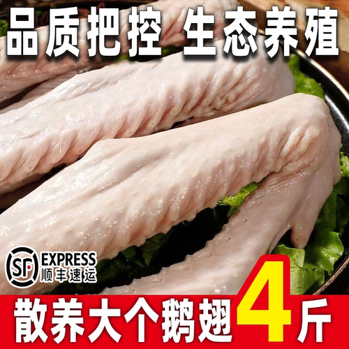 顺丰散养鹅翅大个鹅翅膀新鲜现杀