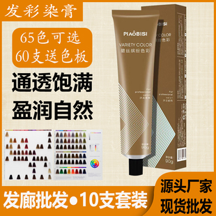 碧丝染发膏发彩丽柜微潮色盖白发理发店厂家批发单支无氨日系染剂