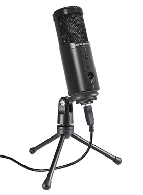 铁三角ATR2500-USB BK电容游戏麦克风台式电脑电竞主播直播话筒