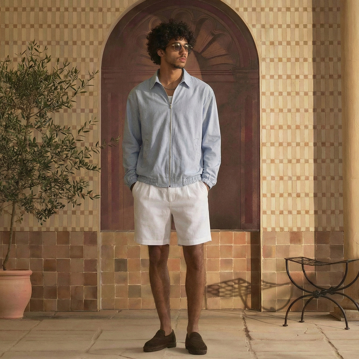 Unblank 凉感透气夏季轻奢亚麻老钱风休闲短裤男士宽松直筒五分裤,男装,休闲裤,淘宝优惠券,粉丝福利购,淘宝优惠卷