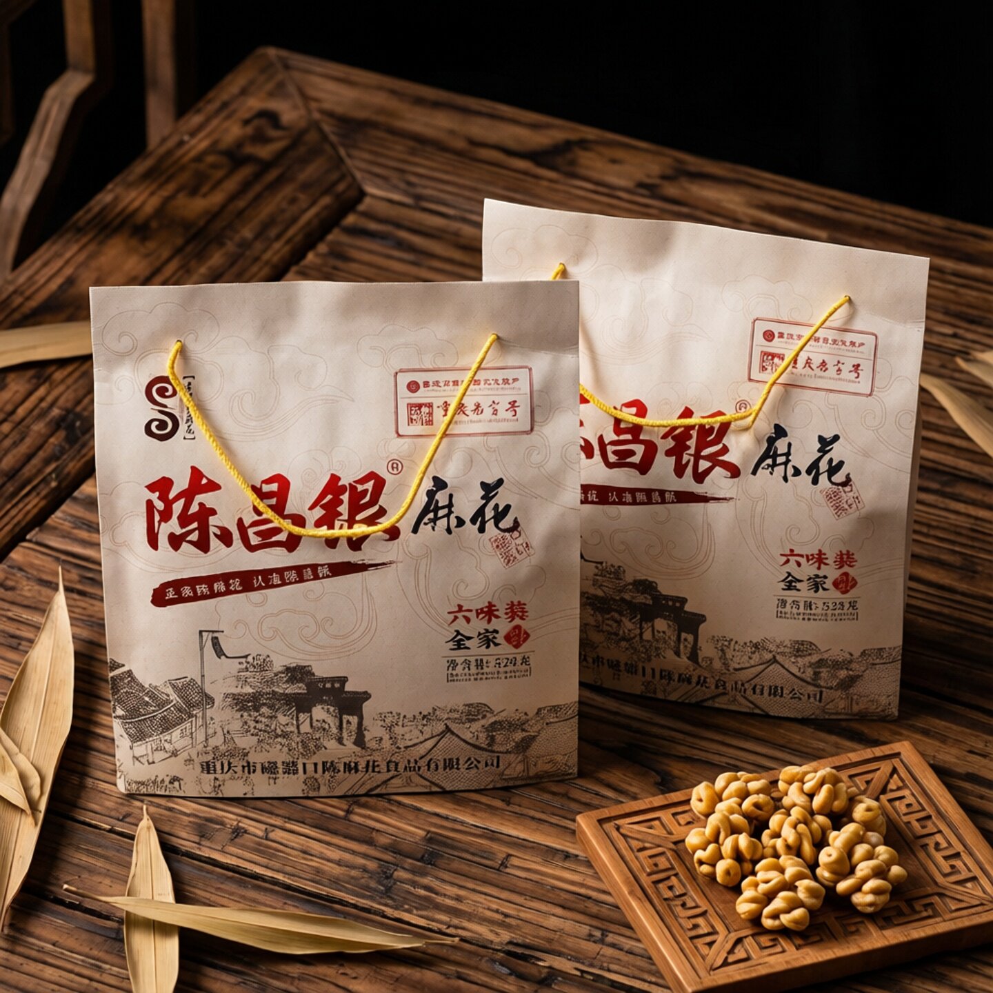 陈昌银麻花重庆特产磁器口古镇麻花528g礼盒装6味组合装下午茶