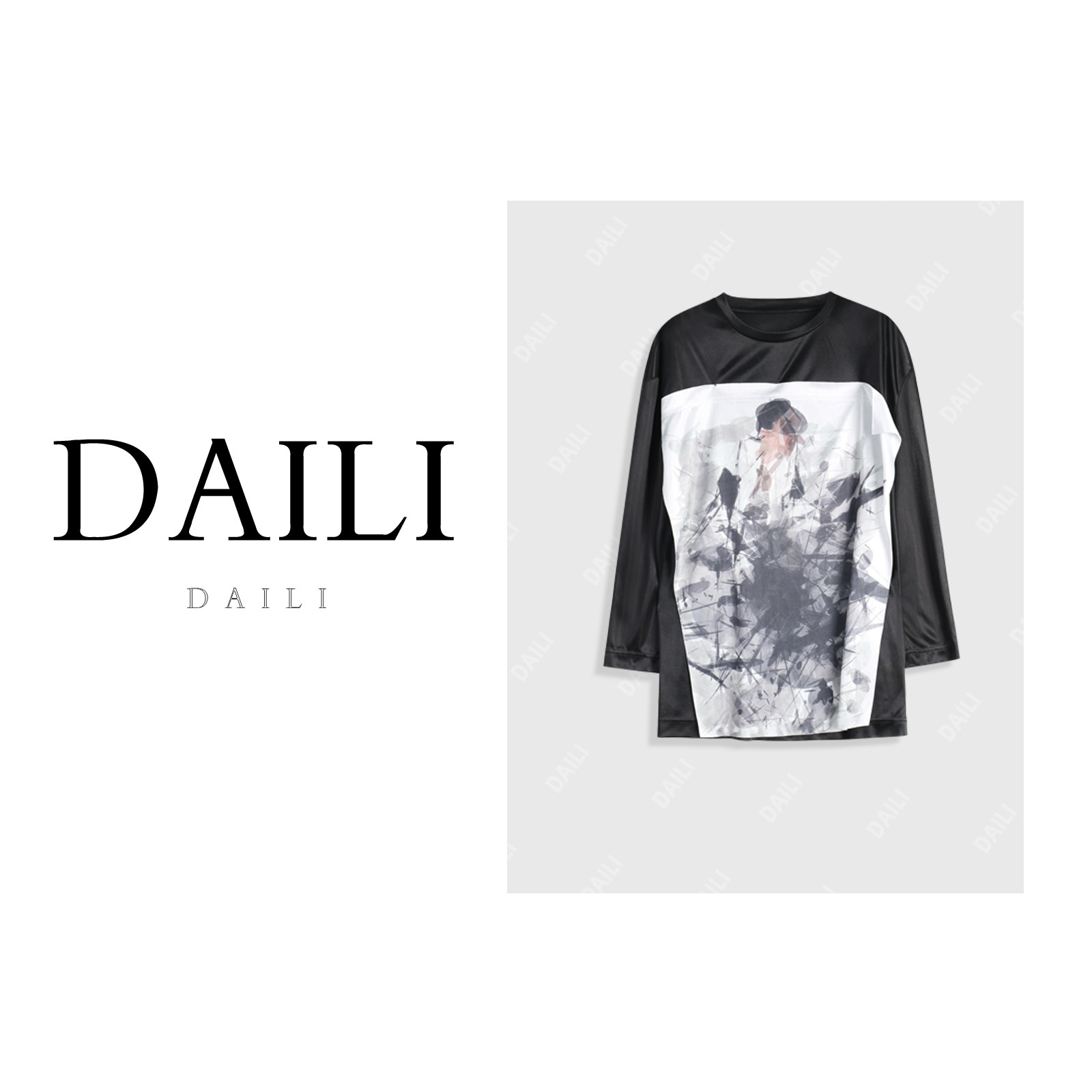 【呼呼严选】黛利新款时尚印花圆领长袖休闲T恤女DL2503008,女装/女士精品,上衣,淘宝优惠券,粉丝福利购,淘宝优惠卷