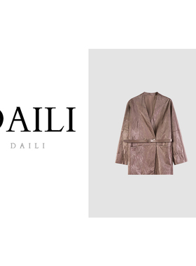 黛利秋冬新款中长款修身外套皮衣DLBYM-6627