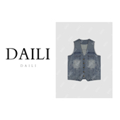 黛利新款 时尚 百搭休闲牛仔马甲女DL2507011