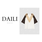 拼接蕾丝撞色休闲百搭T恤女DL2506002 时尚 呼呼专享 黛利新款