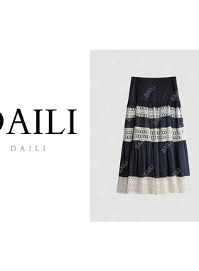 【呼呼专享】黛利新款时尚设计感显瘦半身裙女DL2505038