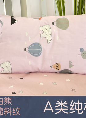 婴儿枕头套儿童纯棉信封式全棉A卡通单枕套春秋单人可定制幼儿园