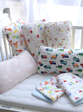 儿童午睡棉花低枕头枕芯新生儿宝宝定型枕四季透气幼儿园纯棉枕套