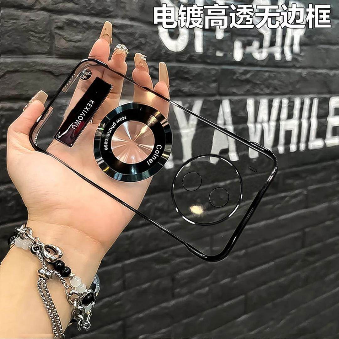 适用VIVOY600Pro磁吸支架电镀高透无边框高级感手机壳