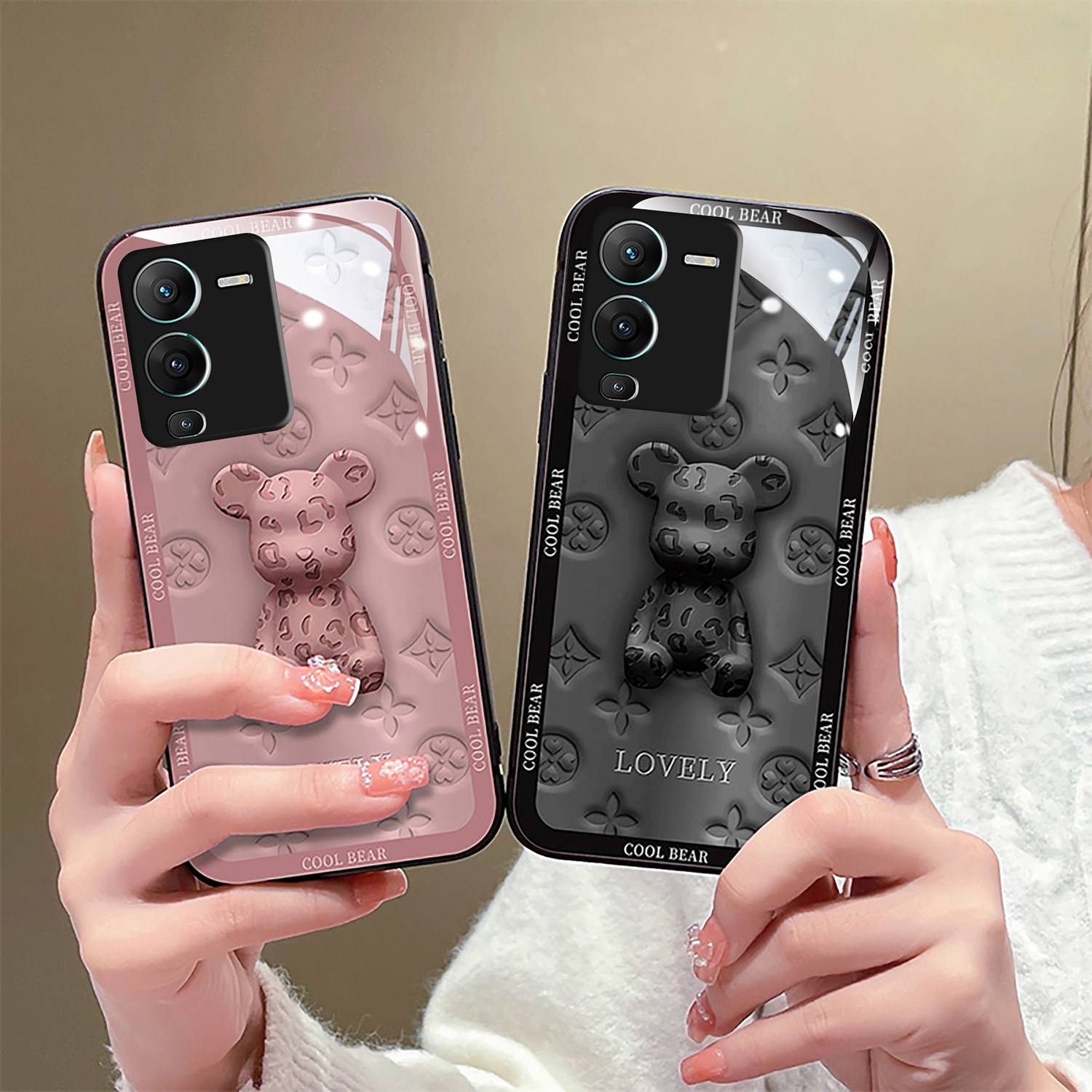 vivos15手机壳voivs15pro女款网红ins新品5g可爱简约vivi玻璃镜面v