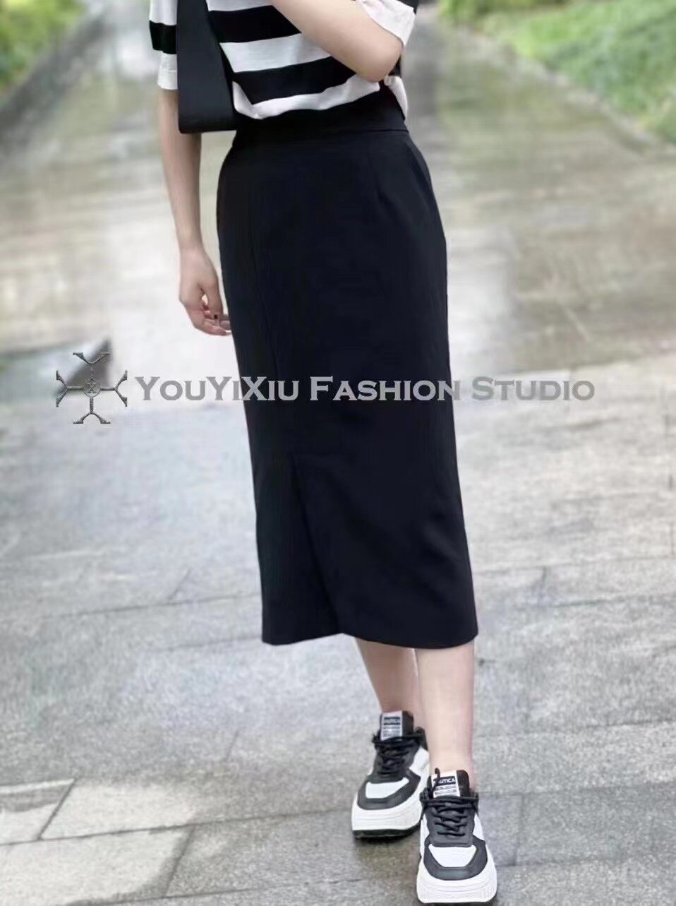 中长款欧货半身裙纯色百搭