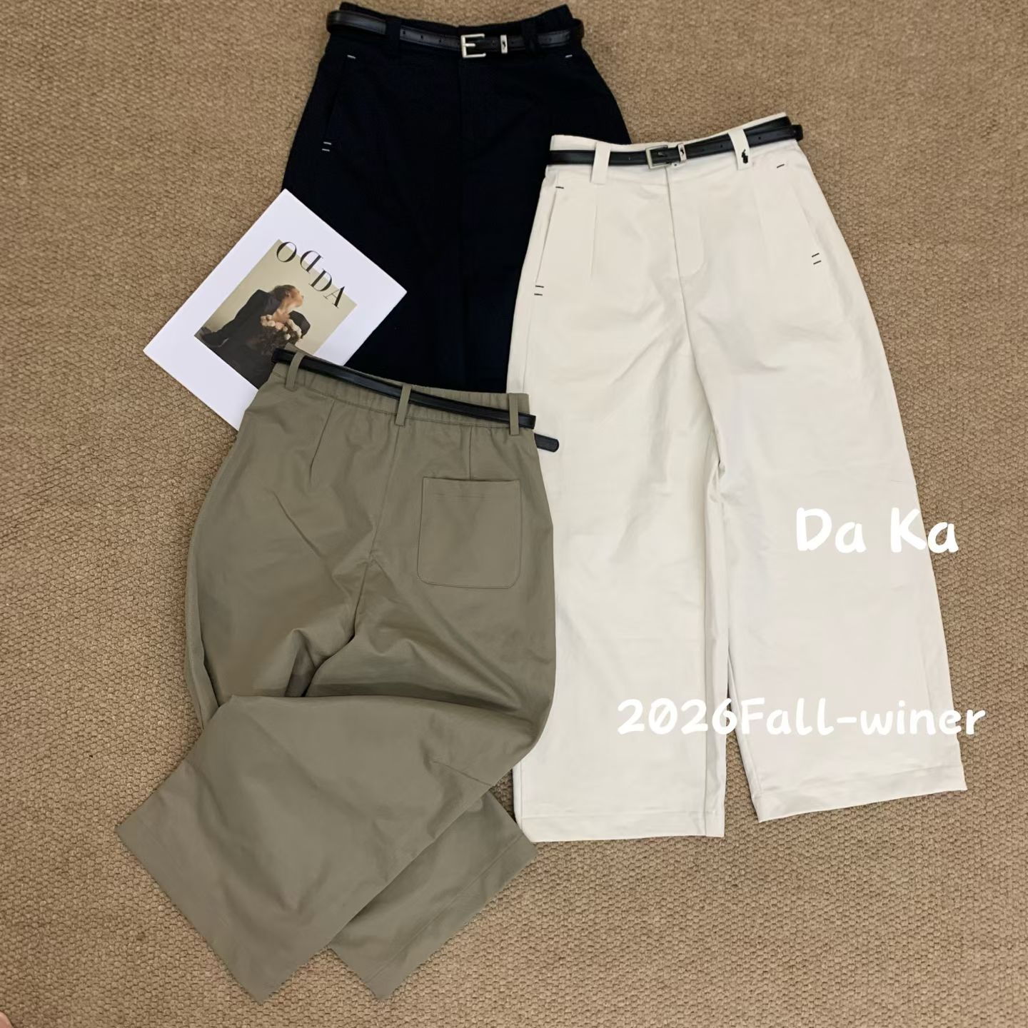 欧洲站2026秋季新款欧货时尚高腰显瘦直筒裤女洋气减龄休闲阔腿裤