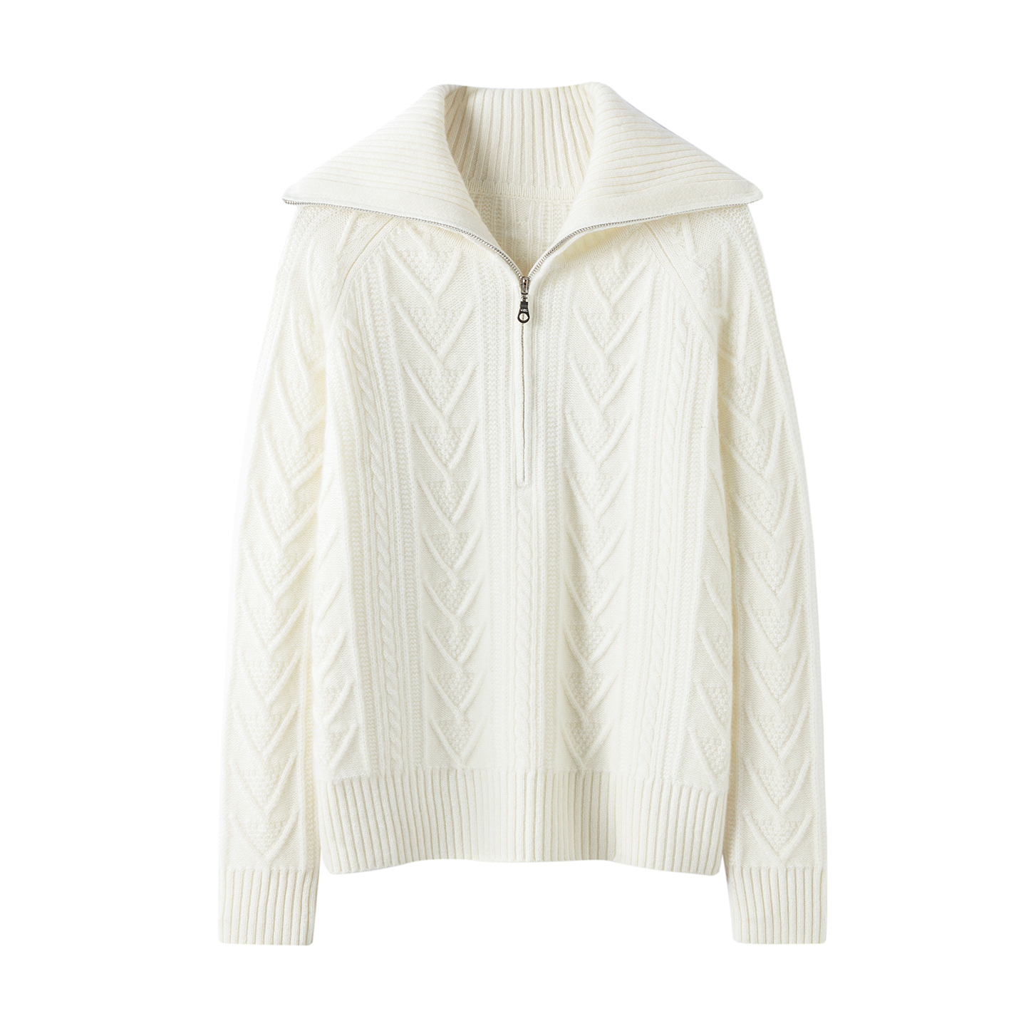 重磅570克100纯山羊绒衫女秋冬翻领加厚拉链毛衣针织polo领打底衫