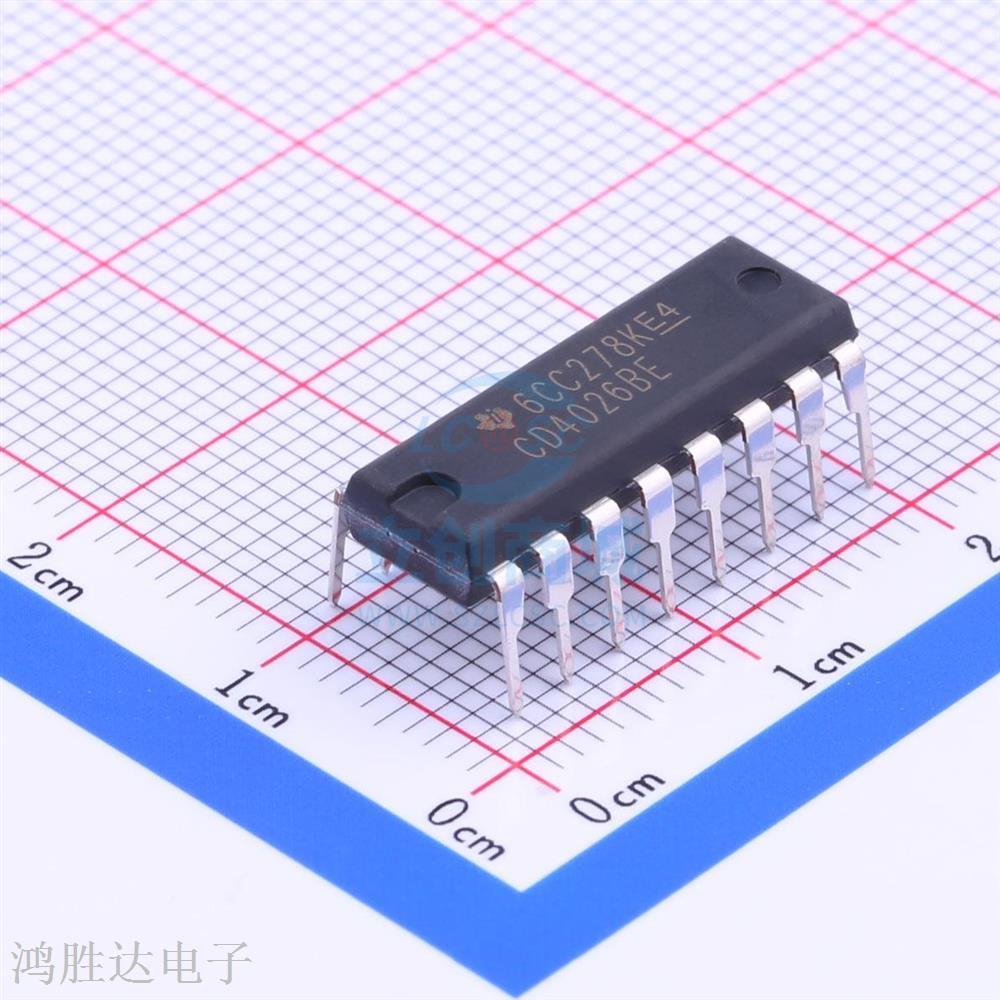 4000系列逻辑芯片 CD4026BE DIP-16 十进制计数器 七段译码器