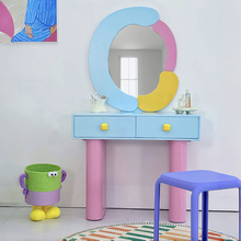 有家造物所梳妆台奶油风多巴胺全实木卧室化妆桌床尾小型化妆台