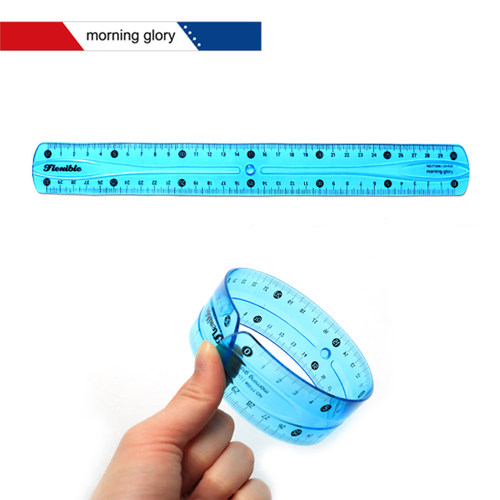 韩国morning glory 折叠软尺30厘米透明直尺PVC可弯曲直尺77356