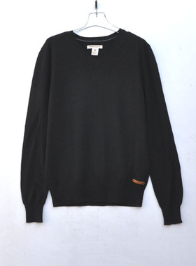 23小熊羊绒衫黑色粉色平针V领休闲版打底毛衣165-170-175-180