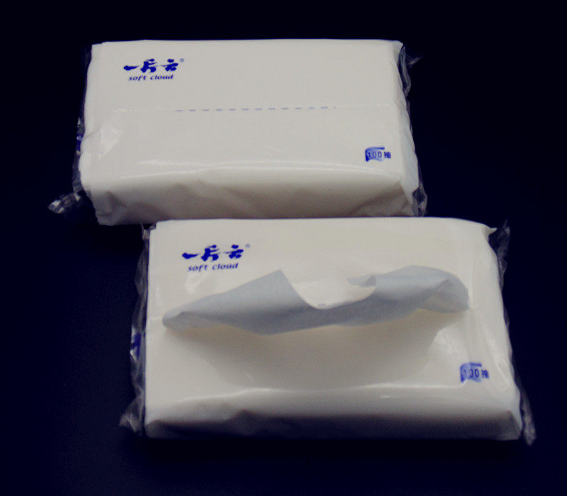 正品一片云袋装软抽纸餐巾纸面巾纸小包塑料袋装轻巧型 特价100抽