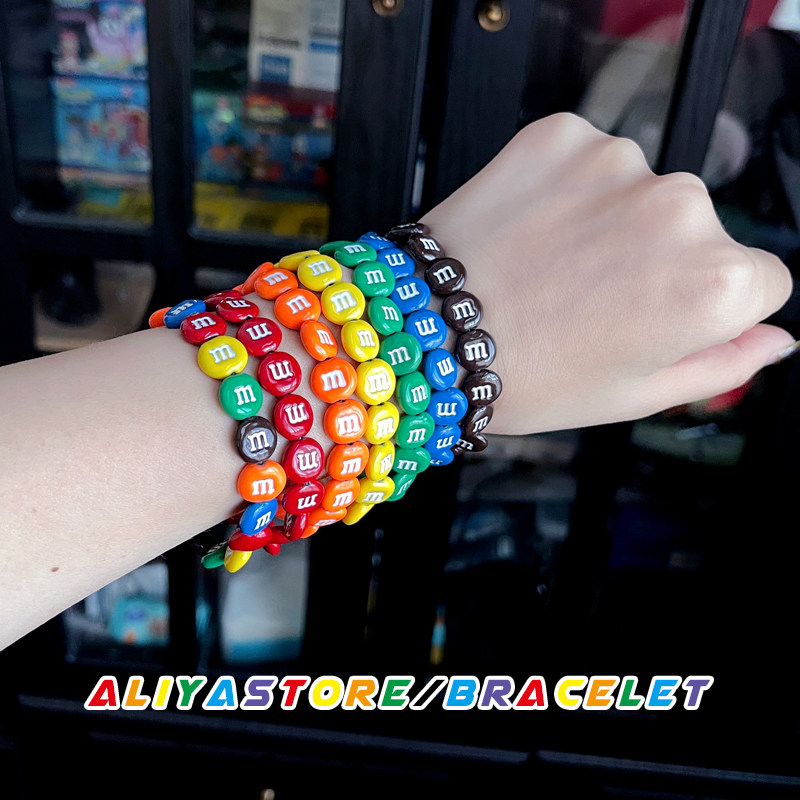 aliyastore原创定制彩色合金烤漆mm豆手链创意趣味ins风全新推荐