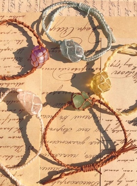 森系花环手工编织手链网兜手链手绳个性百搭款学生手链高颜值网红