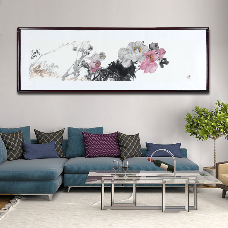 国画牡丹洛阳牡丹画手绘国画已装裱带框水墨画名人字画客厅装饰画