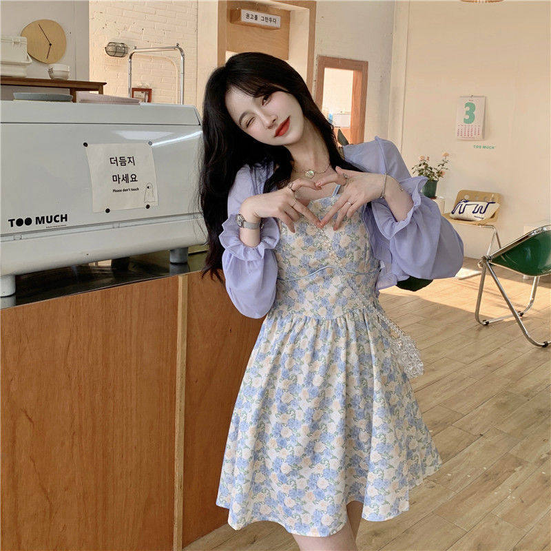 温柔风碎花吊带连衣裙女春夏2025新款收腰显瘦很仙的打底A字裙子