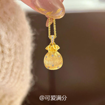 新中式金色仿镶钻福袋吊坠项链女款2025新款锁骨链高级感轻奢小众