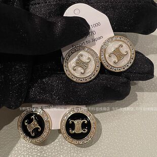 凯旋门耳钉高级感法式滴釉耳环小众设计银针耳饰女气质耳坠冷淡风