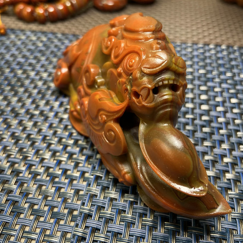 战国红玛瑙貔貅吊坠手把件摆件精工雕刻收藏一物一图河北宣化