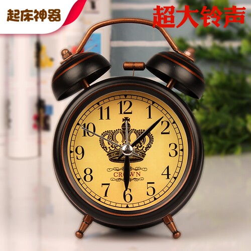 静音现代夜视灯欧式复古怀旧闹钟