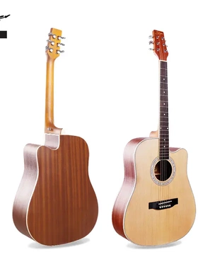 斯麦乐器41寸民谣缺角吉他初学者入门吉它专业演出木吉他男弹唱琴