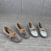 饰乐福鞋 欧货欧洲站真皮时尚 新款 平底圆头金属装 豆豆鞋 女2026春季