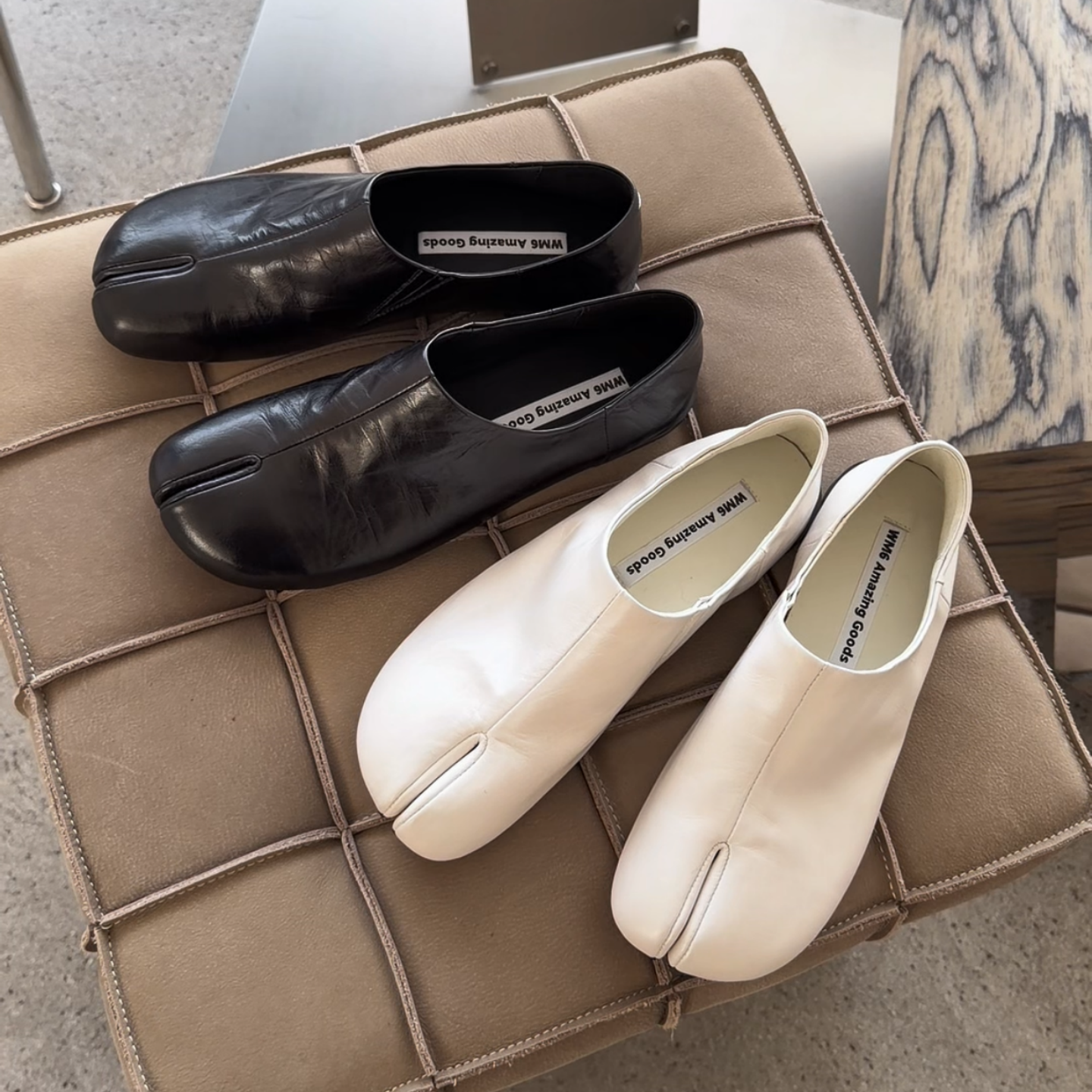 WM6欧货欧洲站真皮英伦风乐福鞋女平底分趾一脚蹬真皮豆豆鞋单鞋,女鞋,乐福鞋（豆豆鞋）,淘宝优惠券,粉丝福利购,淘宝优惠卷