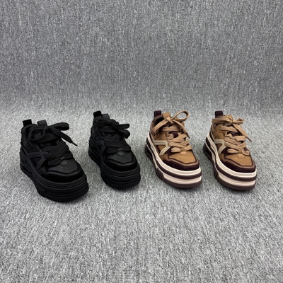 高跟厚底松糕鞋系带休闲运动鞋潮