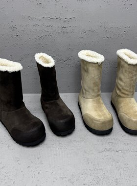 真皮羊毛加绒中筒雪地靴女保暖