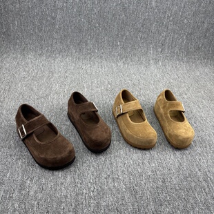 欧洲站欧货真皮女2025秋季新款高跟厚底玛丽珍鞋时尚磨砂皮乐福鞋