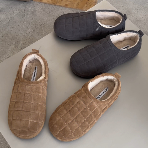 冬款低跟平底加绒羊毛勃肯鞋棉鞋